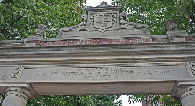 Gate to enter Harvard Yard