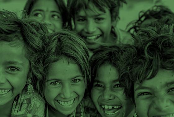 Indian children smiling